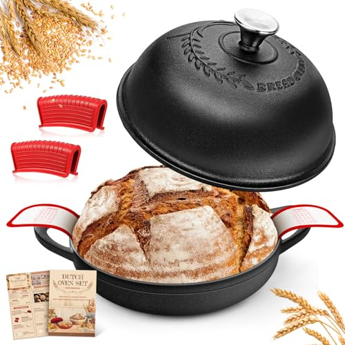 NZQXJXZ Olla de Hierro Fundido,Antiadherente Cacerola Holandesa de con Tapa,Dutch Oven para Pan para Asar-Cocinar Al Horno,Asar,Freír, Guisar