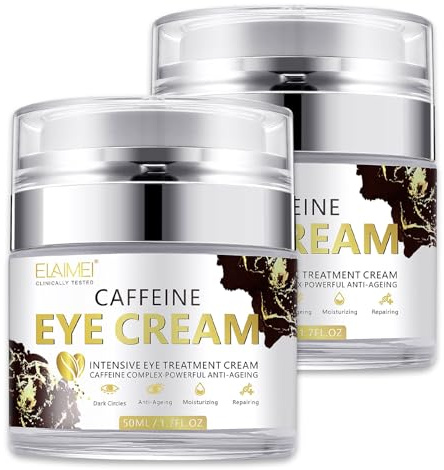 P-Beauty Naturkosmetik Augencreme mit Koffein - Anti Aging Eye Cream gegen Augenringe, Schwellungen & Tränensäcke - Feuchtigkeit & Glättung für wache Augen (2x50ml)