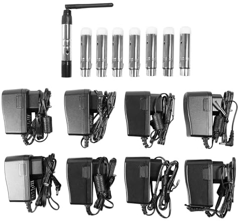 Wireless DMX Controller, DMX512 Transmitter mit 7pcs 2.4G Funk Empfänger, Dmx Sender mit 126 Kanäle, Bis 400m Empfänger für Bühnenbeleuchtung, kulturellen Aufführungen, Sporthallenbeleuchtung
