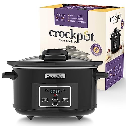 Crock-Pot Lift & Serve Digital Slow Cooker with Hinged Lid and Programmable Countdown Timer, 4.7 Litre, CSC052