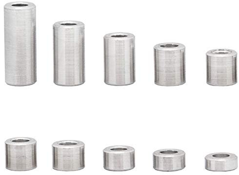 OPIOL QUALITY® Distanzhülsen M5 (Ø Innen: 5,3 mm; Ø Außen: 8 mm; Länge: 6 mm) aus Aluminium (4 Stück) Abstandshalter Abstandshülsen Distanzbuchsen Aluhülse Abstandsbuchsen