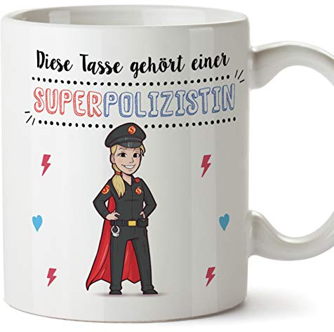 Polizistin Tasse/Becher/Mug Geschenk Schöne and lustige kaffetasse - Diese Tasse gehört Einer Super-Polizistin - Keramik 350 ml
