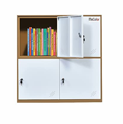 MECOLOR 4,6,9 Tür Metall Büroschrank Mitarbeiter verwenden kleine Schließfächer Schlafzimmer Würfel Schließfach, Wohnzimmer und Schule Locker, Home Locker Organizer Lagerung für Kinder(weiß - 4D)