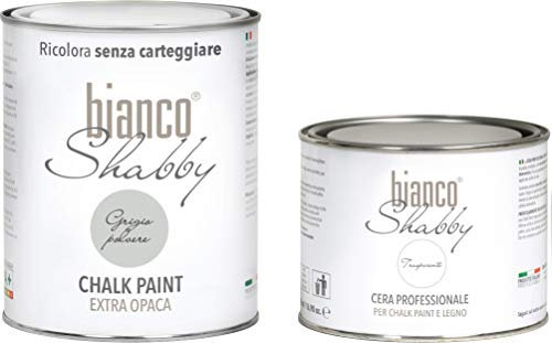 CHALK PAINT & CERA NEUTRA Shabby Chic + Professionelles Wachs, grau