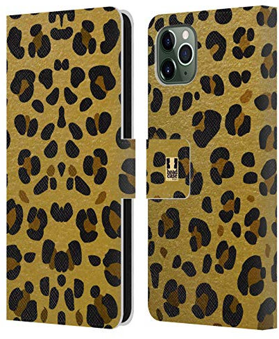 Head Case Designs Animal Print Grand As Gold Leather Wallet Case Compatible With Apple iPhone 11 Pro Max