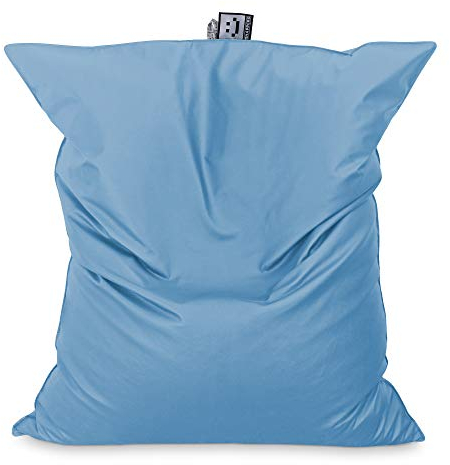 HAPPERS Sitzsack XXL Kunstleder Indoor Hellblau mit Füllung für den Innenbereich. Riesiges Kissen, vielseitig, kann als Ersatz für das Sofa oder auch das Bett verwendet, Big Puff