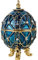 YU FENG Schmuckkästchen mit blauem Fabergé-Ei, Sammlerstück, handbemalt, Osterei, Kristall, Schmuckkästchen, aufklappbar