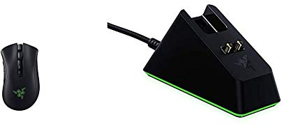 Razer Bundle Consisting of DeathAdder V2 Pro (Wireless Gaming Professional Mouse With 20K DPI Focus + Sensor) and Mouse Dock Chroma (charging station With RGB Lighting)