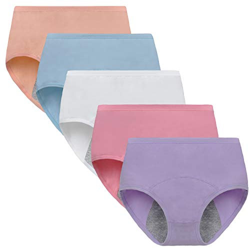 Anntry Chicas Grandes Algodón de protección Período Menstrual Bragas Adolescentes Malla Respirable Bragas a Prueba de Fugas Mujer (XL, Estilo2)