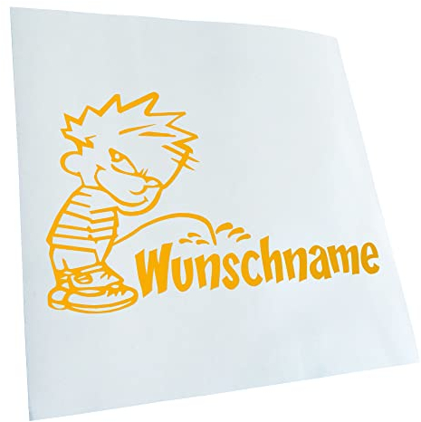 Kiwistar - Autoaufkleber - Aufkleber Piss on Wunschname 24x15 cm - Gelb - Pissmännchen, Laptop, Fahrrad, LKW, Motorrad Mehrfarbig JDM Decal Racing
