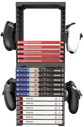 HEATFUN Storage Tower for PS5 Games, Storage Stand for Xbox Nintendo Switch Games (for 24 Game Boxes)