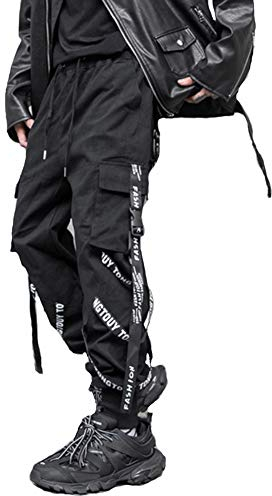 Hello MrLin Herren Hip Hop Jogger Cargo Pants Techwear Hosen Baggy Streetwear Punk Hose