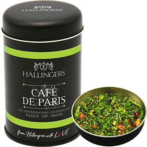 Hallingers Café de Paris - Gewürz-Mischung für Fleisch, Dip & Gratin (Dose) - Geschenk im Sommer & als perfektes Grillgeschenk | Neues Zuhause Jahrestag Genesung