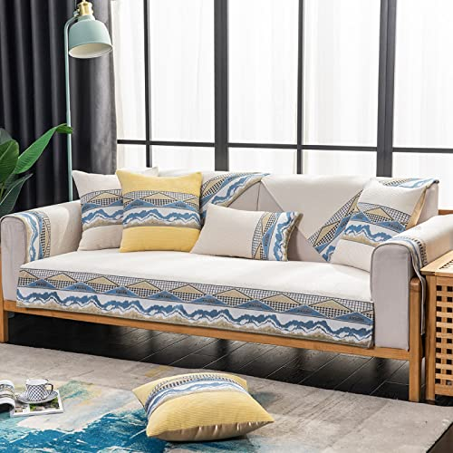 Couch üBerzüGe Wohnlandschaft,Warme Sofakissenbezug,rutschfeste Sofabezüge im chinesischen Stil,Schildbezug für Stoff-/Ledercouch,Beige,110*210cm