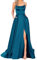 HAHAEMMA Damen Elegant Lange Ballkleider mit Taschen Satin A-Linie Backless Hochzeitskleid Abendkleider Sexy Neckholder Spaghetti Brautkleid Kleider Lang Prinzessin Brautjungfer Kleid (PB-XS)