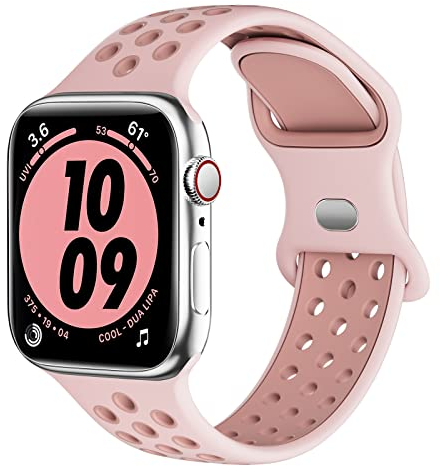 Higgs Sport Strap Compatible with Apple Watch Strap 44mm 45mm 46mm 42mm 49mm 40mm 38mm 41mm, Breathable Silicone Double Hole Band for iWatch Strap Series 10 9 8 7 6 5 4 3 2 1/SE/Ultra