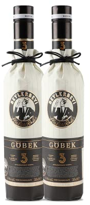 RAKI - Beylerbeyi Göbek Raki 2 x 35cl | Türkischer Brandy mit Anis aromatisiert - 100% frische Weintrauben - Ohne Zuckerzusatz | Dreifache Destillation - Alkoholgehalt 45%