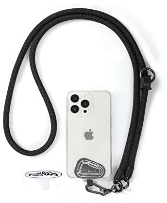 project-cb Handy Umhängeband 1,Handyband Pads 2,Universelles Verstellbares Handy Trageband,Umhängen,PUmhängen für den Hals,Handy Lanyard,Handy Anhänger(Schwarz)