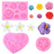 Nifocc 3 unidades 3D flores fondant forma rosas, flores, molde para pasteles, hibisco, frangipani, molde fundición, moldes para cupcakes, silicona para chocolate magdalenas, dulces, gelatina, dulces