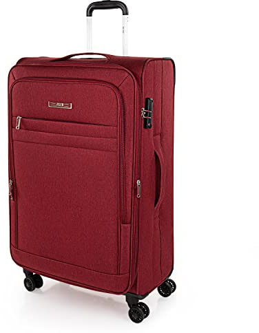 JASLEN - Reisekoffer Mit Rollen Groß - Koffer XL Mit Stoff Weichschale - Koffer Leicht Groß - Weichschalenkoffer 4 Rollen Leicht Für Reisen, Granat