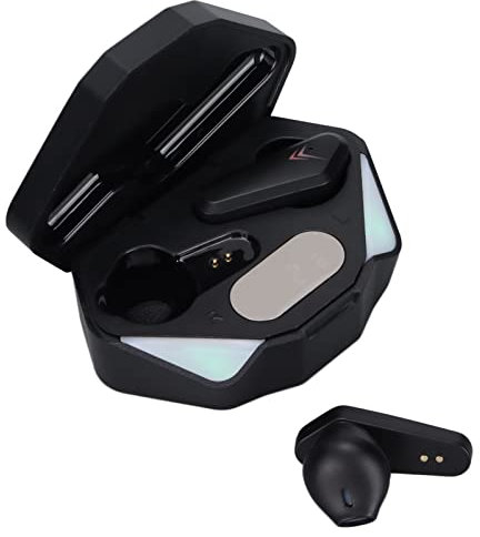 Bluetooth 5.0 Game Earbuds, Ultra Low Latency LED Lights Bass Sound Wireless Game Headphones, Comfortable Wear Touch Contorl One Step Pairing Noise Canceling Mic for Sports