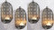Novaliv 4X Wandkerzenhalter Vintage Metall mit Glas 6 x 10 x 19 cm Gold orientalisch Kerzenhalter Wand Teelichterhalter Deko Wohnzimmer Dekoration Wanddeko Deko Teelicht Wandhalter