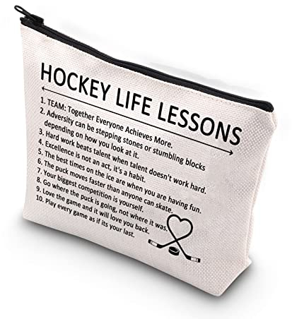 TSOTMO Hockey-Geschenke Hockey-Team-Geschenke Eishockeyspieler Inspiration Geschenke Eishockey Trainer Geschenk Ball Eis, Beige, Hockey Life Lessons