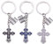 VASSAGO Kreuz Schlüsselanhänger Religiöses Christliches Orthodoxes Kruzifix Knospenkreuz Jesus Christus Östliches Kreuz Charm Anhänger Schlüsselring (3PCS)