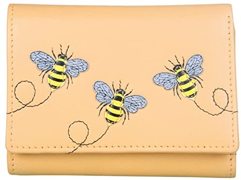 Mala Leather Suri Collection 3611_92 Damen Geldbörse aus Leder, RFID-blockierend, klein, gelb, Einheitsgröße, Modern