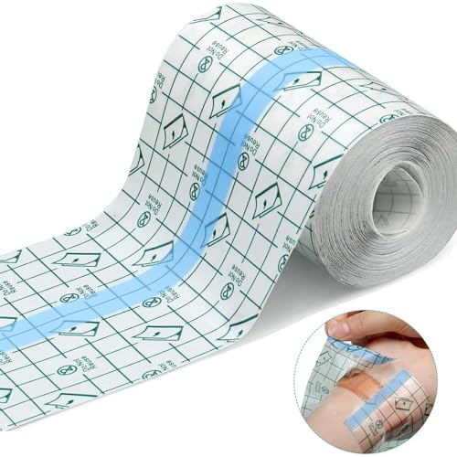 ANAMPION Tattoo Folie 10cm*5m Tattoo Pflaster Aftercare Wasserdichte Second Skin Tattoo PU Folie Tape Transparent Bandage Atmungsaktive Hautschutzauflage für Tätowierte Haut