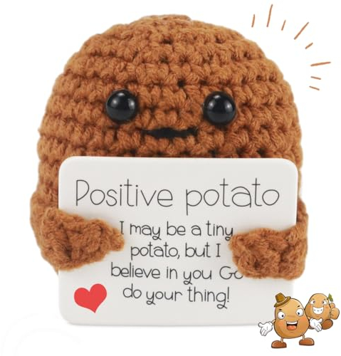 Veiteibe Potato Pocket Hug Geschenk, Positive Potato, Strickwolle Kartoffel Puppe, Pocket Hug Mini-Plüsch, Lustige Kleine Geschenke, für Paare, Familien, Freunde, Patienten