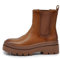 IF FASHION Stivali Stivaletti Anfibi Scarpe Chelsea da Donna Platform Zeppa XG101 Camel N.37