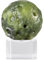 KYEYGWO Natürliche Grüner Jade Kristall Kugel Figur mit Acryl Ständer, Poliert Planetendekoration Steinkugel Skulptur Fengshui Ornament für Haus Decor Reiki Heilung und Meditation
