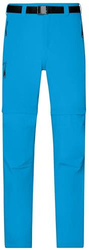 James & Nicholson Herren Zipp-Off Outdoorhose - Praktische Zipphose mit BIONIC-FINISH®ECO | Farbe: bright-blue | Grösse: S