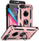 Aozuoton for iPhone 8 Plus Case, iPhone 7 Plus Case with HD Screen Protector, [Military Grade 16ft. Drop Tested] Ring Shockproof Protective Phone Case for iPhone 8 Plus/7 Plus,Rose Gold