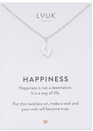 LUUK LIFESTYLE Stainless steel cute pendant necklaces, Butterfly|Heart|Cupcake|Cloud|Palm Tree etc, Gift ideas for Her with HAPPINESS Card, 50cm adjustable, waterproof, Silver|Gold|Rose Gold