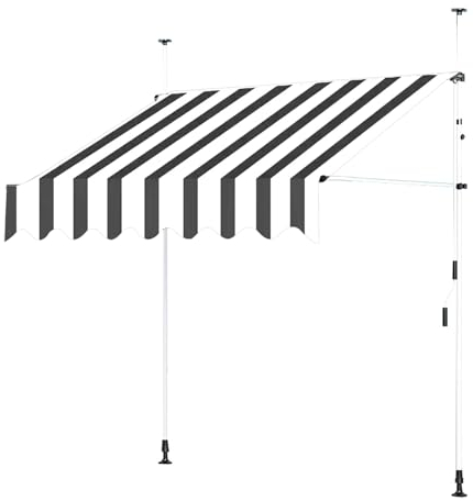 CMYCYDDPLY Klemmmarkise Ohne Bohren, Manuell Einziehbare Markise, Einfach zu Montieren, Höhenverstellbar, Wasser- und Staubdicht, for Alle Türen und Fenster Geeignet(Color:Gray,Size:350cm/137.8in)