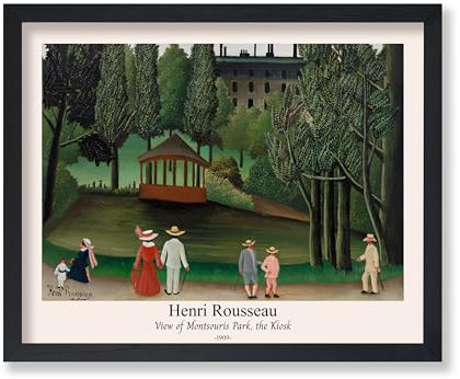 Poster Master Vintage-Poster Henri Rousseau – Retro-Ansicht von Montsouris Park – The Kiosk-Kunst – viktorianische Kunst – Naturkunst – klassische Malerei – Schlafzimmer oder Büro Dekor – 20,3 x 25,4