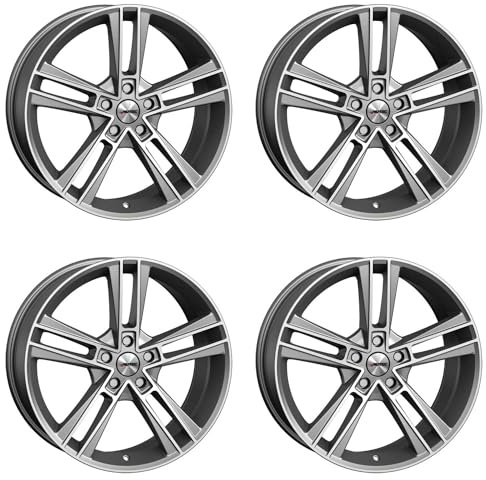 4x AUTEC Felgen Alufelgen RIAS 8.5x20 ET48 5x112 Titansilber matt poliert kompatibel mit Audi TT A6