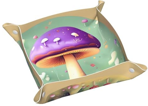 BROLEO Purple Dream - Vassoio portaoggetti in pelle double-face, facile da pulire per chiavi, orologi, trucchi e altri piccoli oggetti, colore: viola