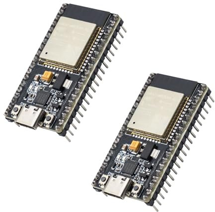 Für ESP32 Entwicklungsboard, QIQIAZI für ESP32 ESP32S Typ-C 2,4 GHz WiFi + Bluetooth Dual-Mode Modul mit CP2102-Chip für Arduino IDE(2 Stück)