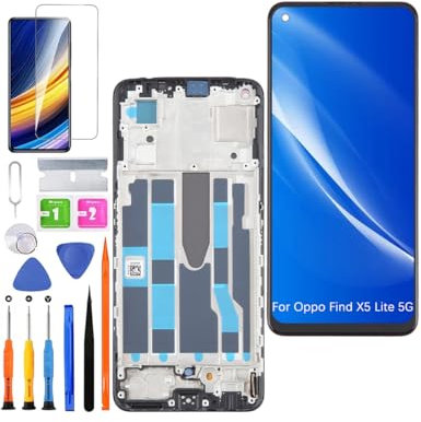 HLYGZX Pantalla de repuesto para pantalla LCD Oppo Find X5 Lite 5G TFT, para pantalla Oppo Reno 7 5G, kit de piezas de reparación (negro con marco, sin huellas dactilares)