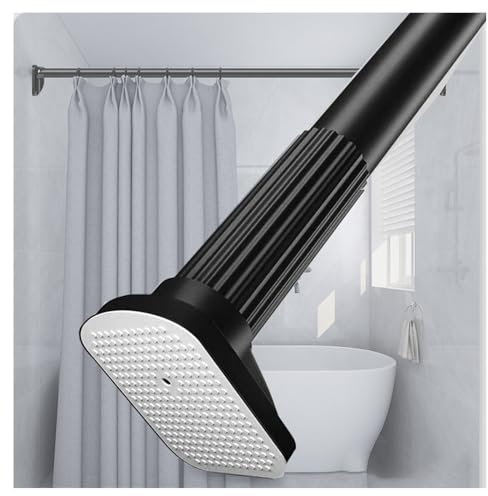 Tringle à rideau de douche extensible avec ressorts pour fenêtre, salle de bain, cuisine, séparateur de pièce, sans perçage, 3 m de diamètre, noir (220-270 cm)