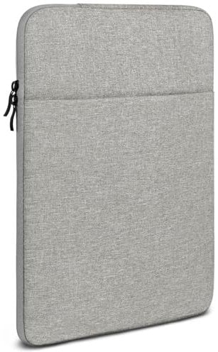 moex Tablet Case for Samsung Galaxy Tab S10 Ultra, Case with Zip and Compartment for Accessories, Nylon Fabric Sleeve, Soft Padded, Protective Case, Minimalist Dash Case, Grey