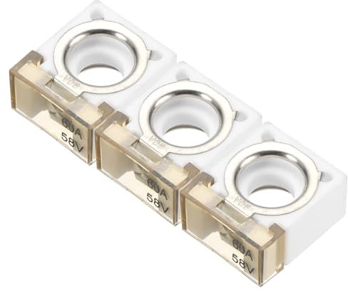 sourcing map 3 Pcs 60A Terminal Block Fuse, 58V DC Marine Rated Battery Fuse and Terminal Block, for the Circuit Protection of Automobiles RVs Cranes Ships Charging