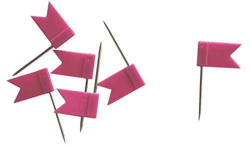 dalipo 31015 - Markiernadeln Fahne, Pinnwandnadeln/Fähnchennadeln, 50 Stück (Pink)