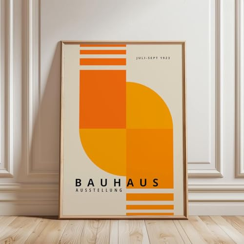 ARTINSPIRIO Bauhaus Poster, Orange, Ohne Rahmen (70x100 cm, Premium Poster 230gsm)