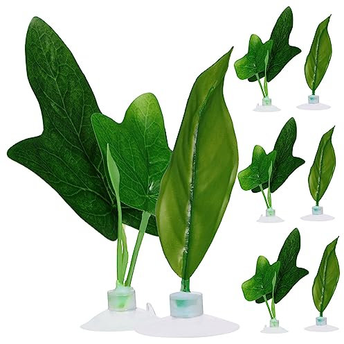 VANZACK 8stücke Teiliges Betta Leaf Hängematte Für Aquarien Künstliche Pflanzen Für Betta Fische Und Fischzucht Langlebige Harmlose Kunststoffblätter Dekoration Und