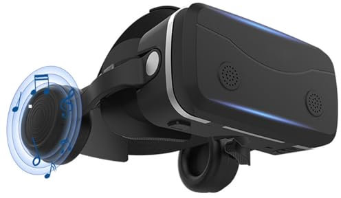 3D-Virtual-Reality-Kopfhörer: VR-Brille für Smartphones, immersive Visualisierung mit verstellbarem Objektiv, kompatibel mit mehreren Mobilgeräten