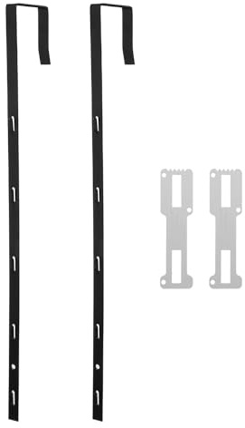 OUNONA Over the Door Mirror Hooks Adjustable 13.7 Inch Hanging Kit with 5 Holes Slim Mirror Door Hangers for Clothes and Home Organization